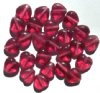 25 12mm Transparent Raspberry Glass Heart Beads